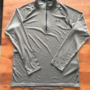Under Armour Black and Gray Quarter-Zip Top